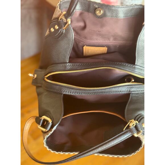 Coach Edie Legacy Woven Black Shoulder Purse- - Picture 10 of 12